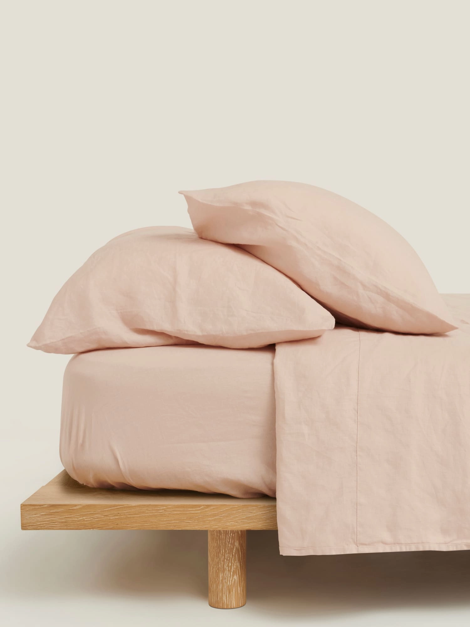 100% Linen European Pillowcase Set (of two) in Blush
