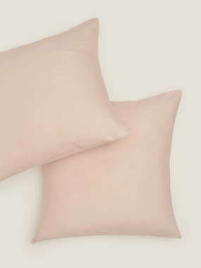 100% Linen European Pillowcase Set (of two) in Blush