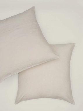 100% Linen European Pillowcase Set (of two) in Cream