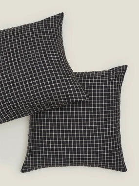 100% Linen European Pillowcase Set (of two) in French Navy