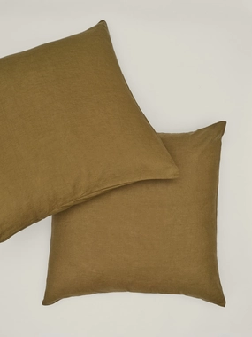 100% Linen European Pillowcase Set (of two) in Olive