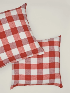 100% Linen European Pillowcase Set (of two) in Paprika