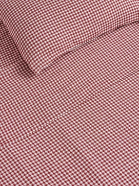 100% Linen Flat Sheet in Pinot Gingham