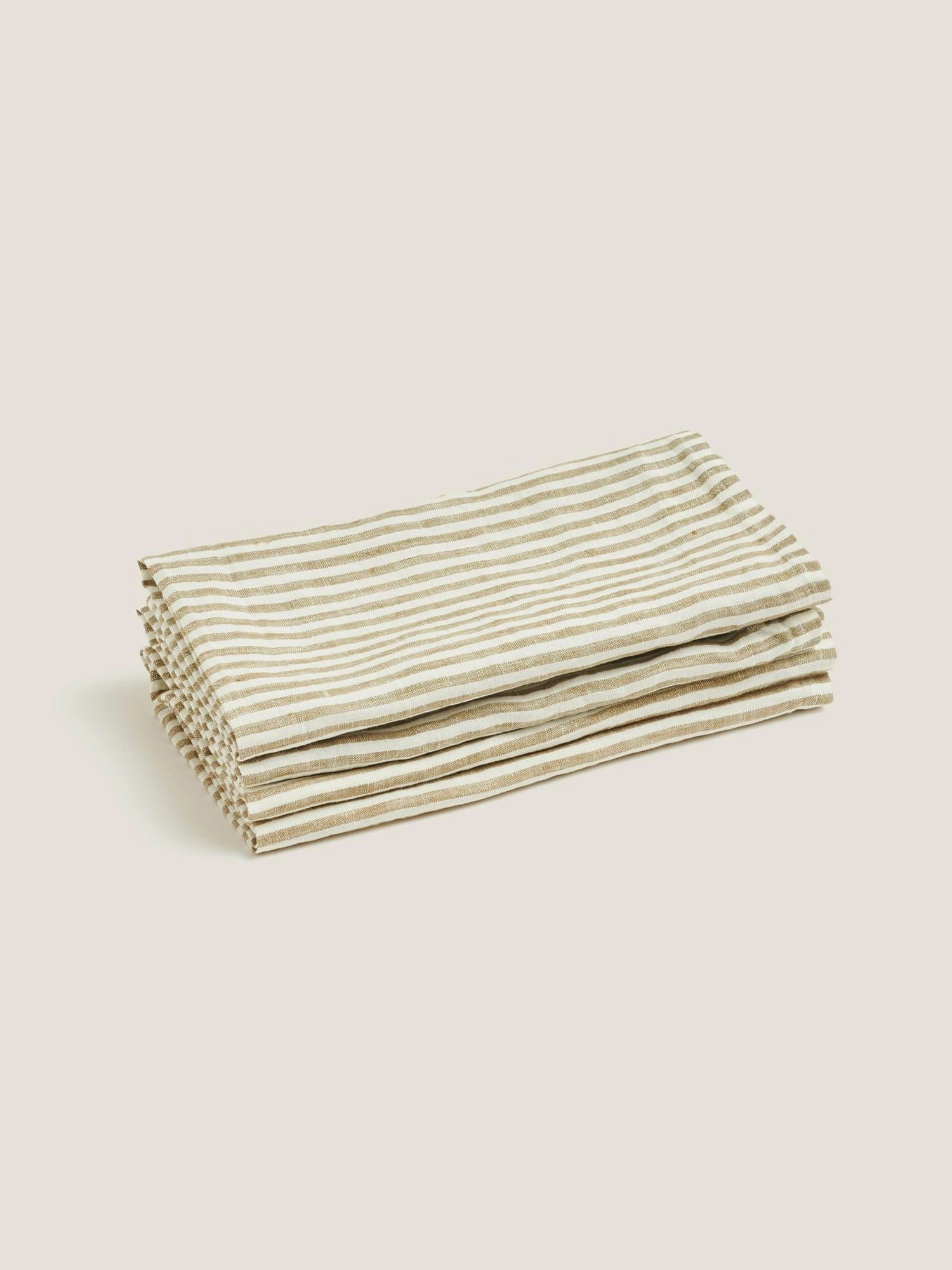 100% Linen Napkin set (4 units) in Olive Stripes