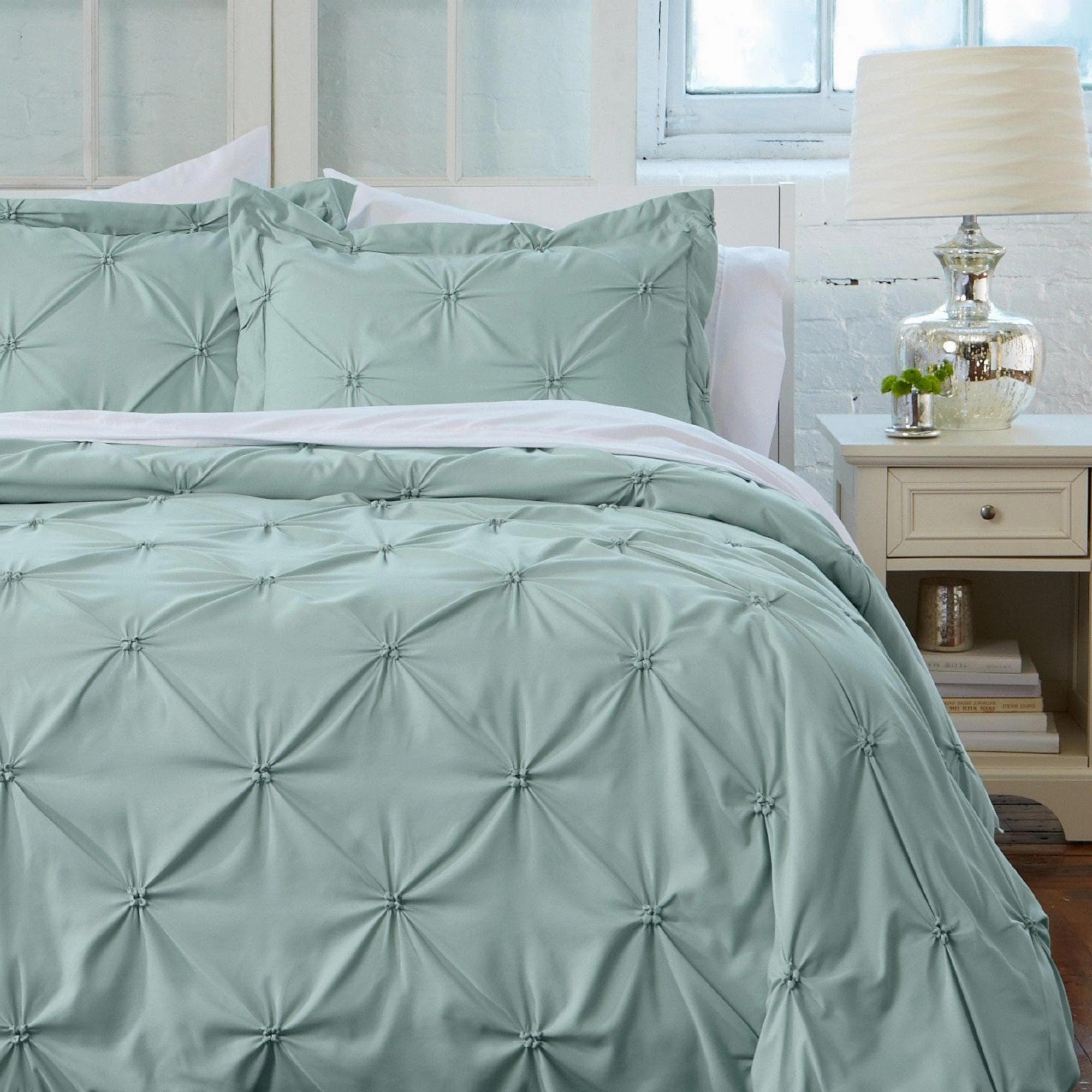 3-Piece Pintuck Duvet Cover - Analia Collection