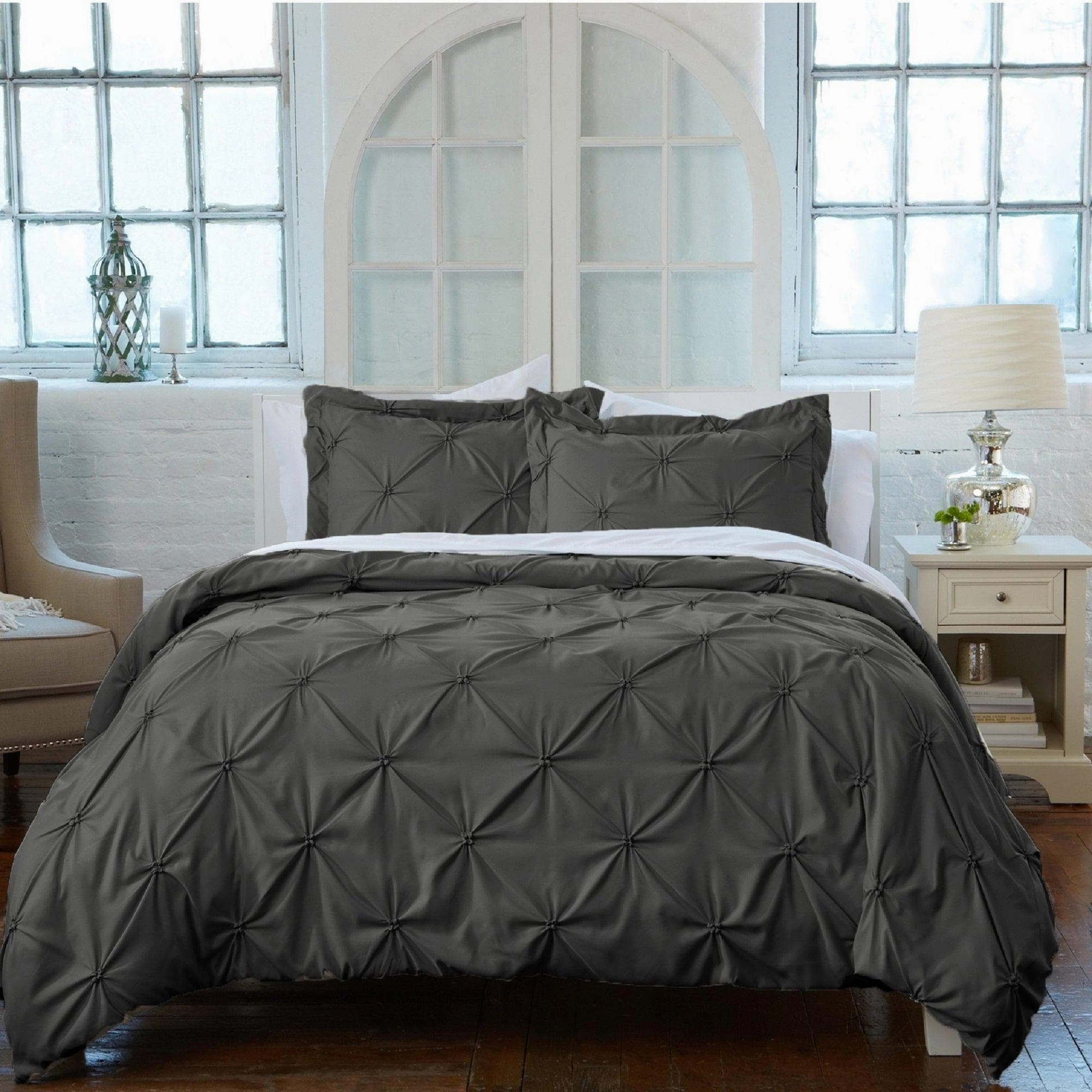 3-Piece Pintuck Duvet Cover - Analia Collection