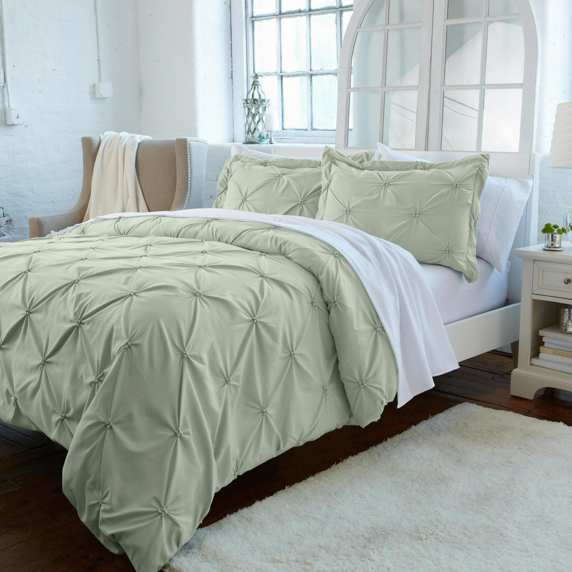 3-Piece Pintuck Duvet Cover - Analia Collection