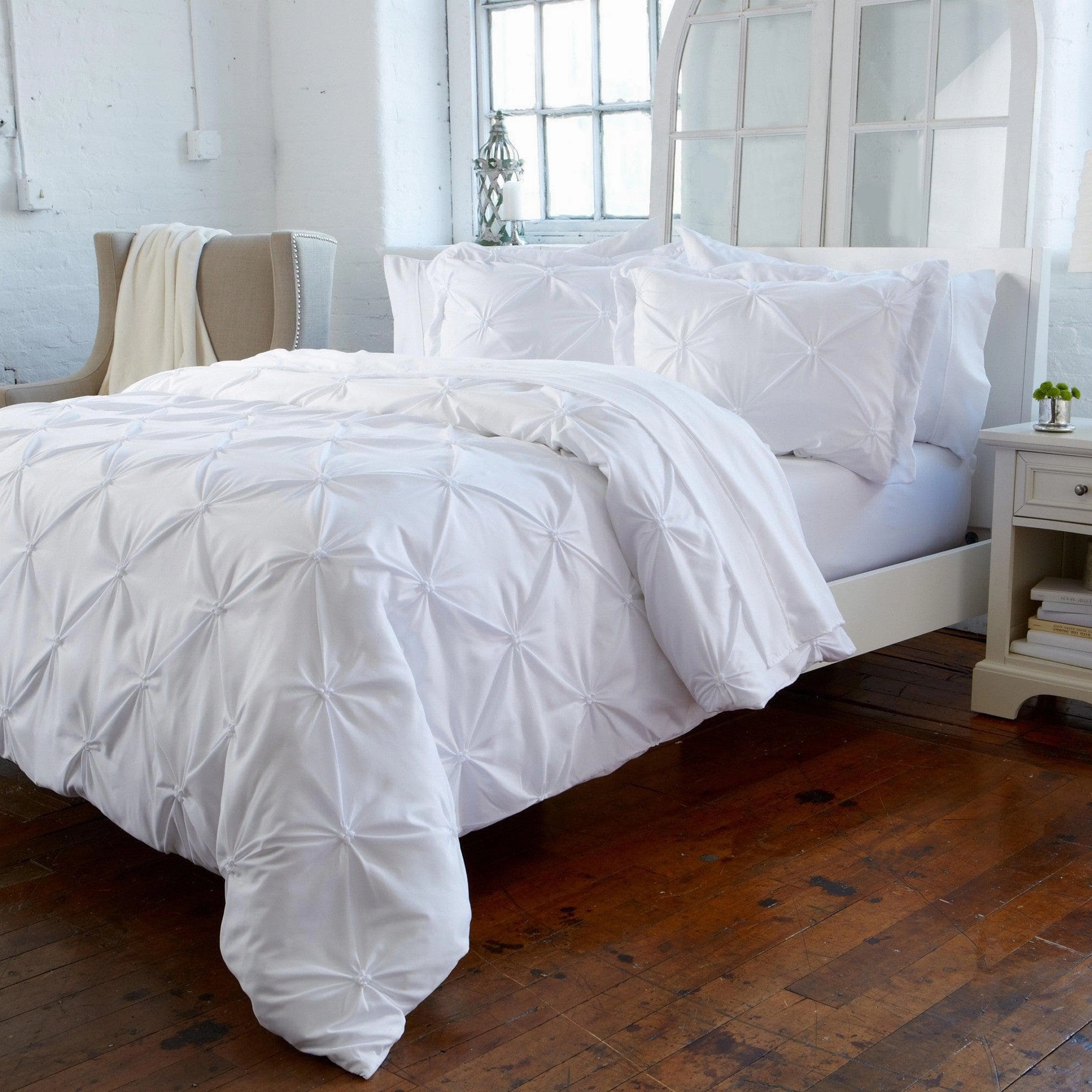 3-Piece Pintuck Duvet Cover - Analia Collection