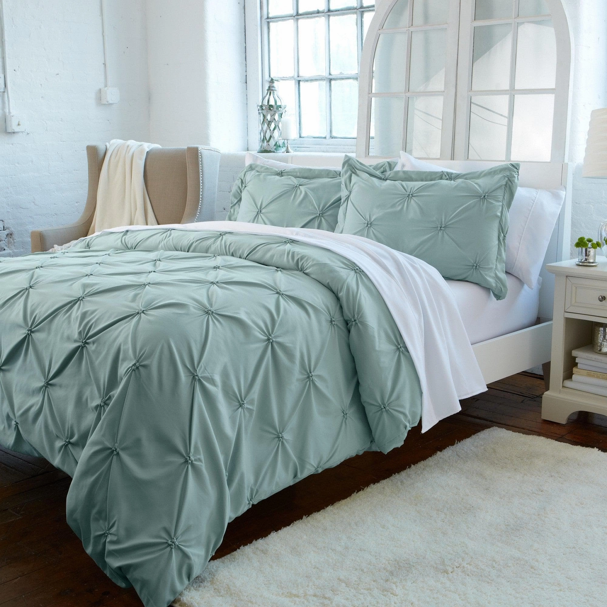 3-Piece Pintuck Duvet Cover - Analia Collection