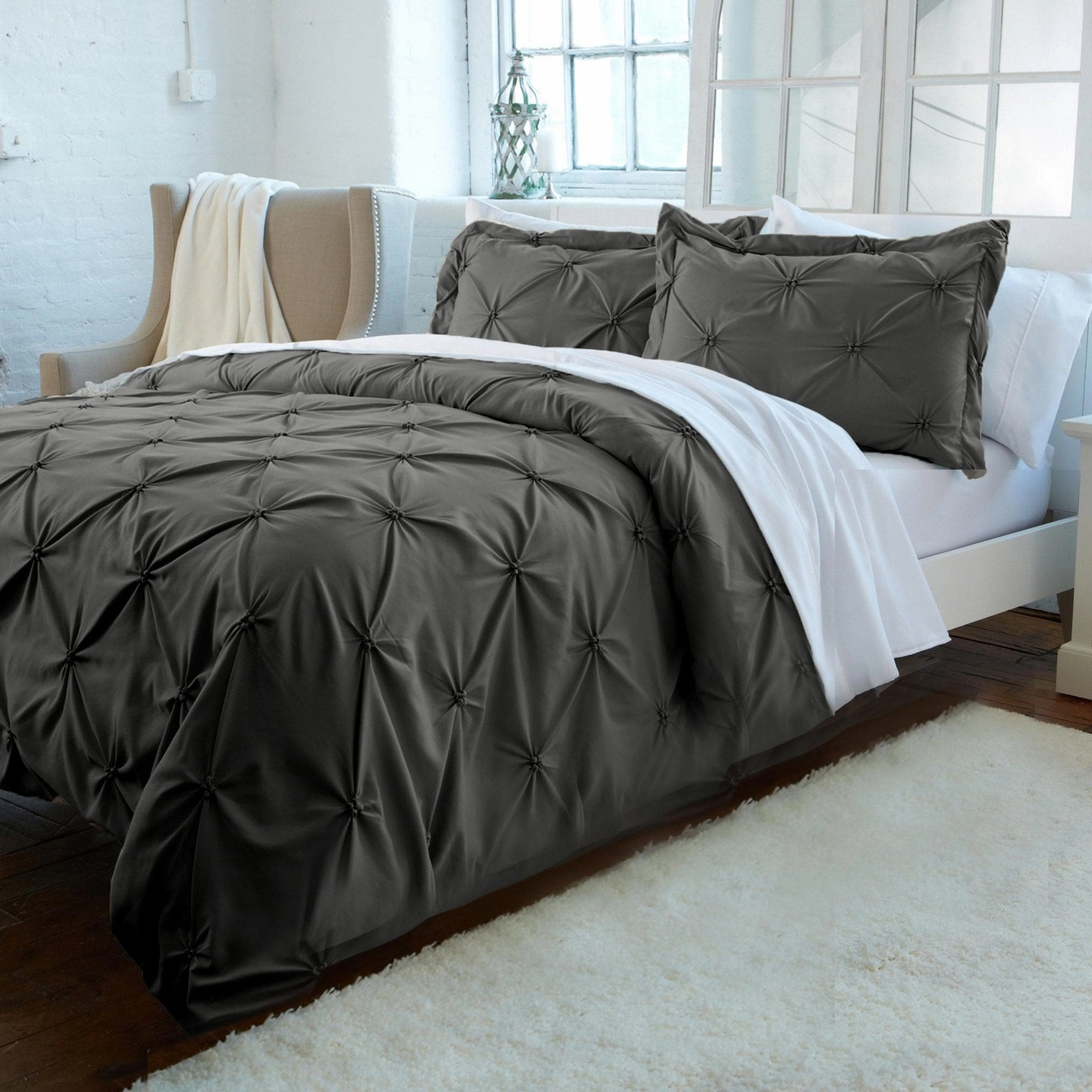 3-Piece Pintuck Duvet Cover - Analia Collection