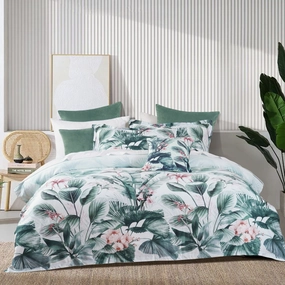 Abbey Quilt Cover Set Green