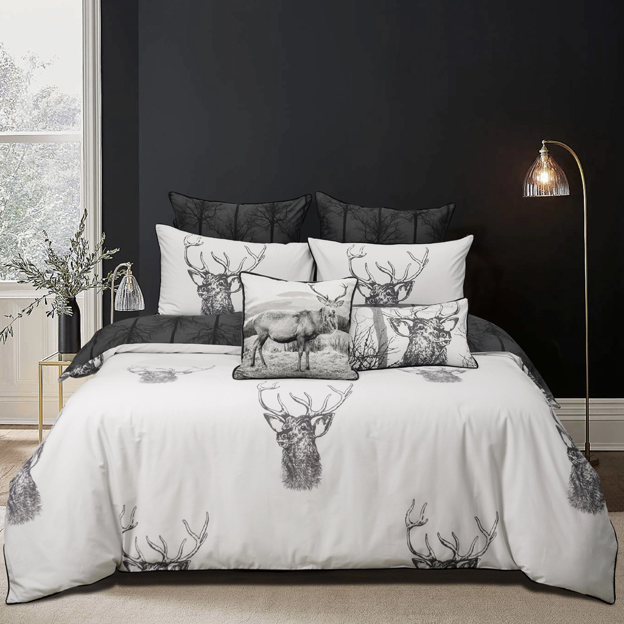 Alpine Stag Quilt Cover Set Taupe