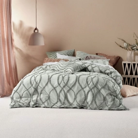 Amadora Smoke Quilt Cover Set by Linen House