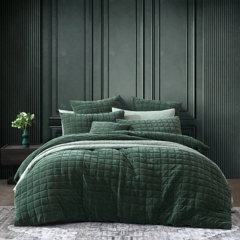 Apollo Cilantro Quilt Cover Set by Logan and Mason Platinum