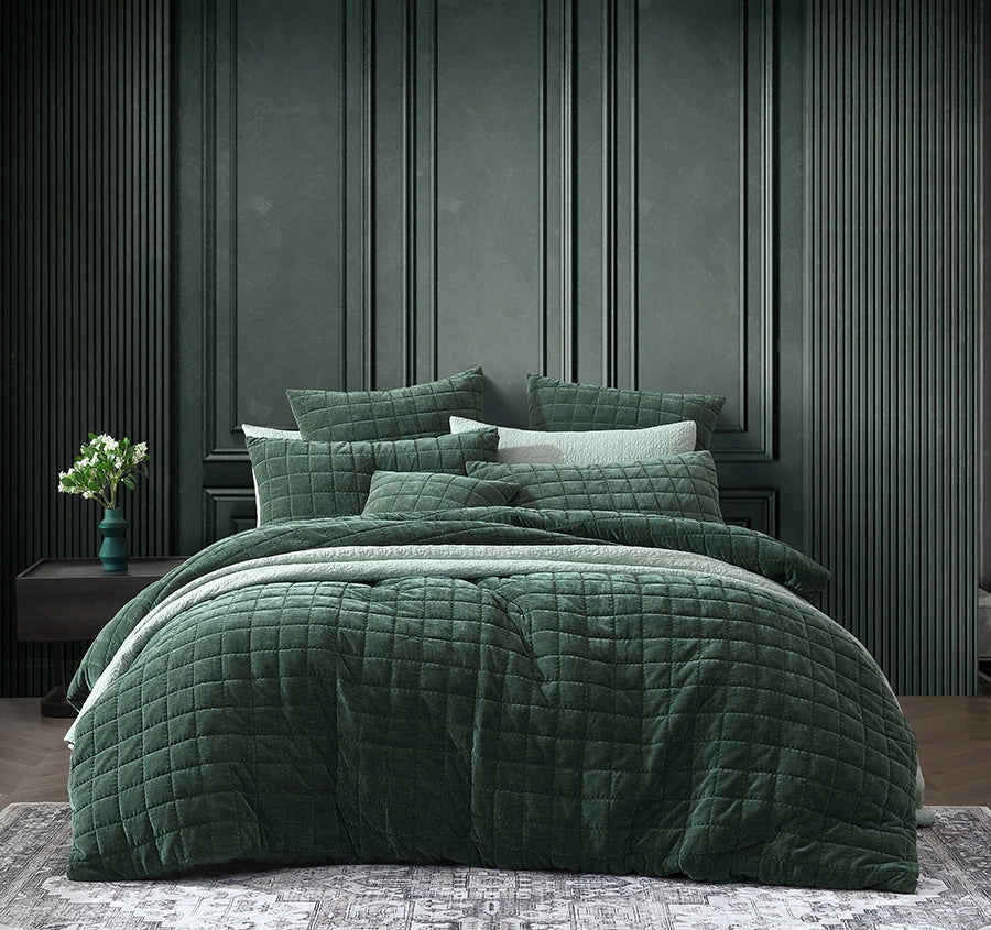 Apollo Quilt Cover Set Range Cilantro