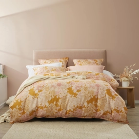 Arbour Honey Quilt Cover Set by Platinum Logan & Mason