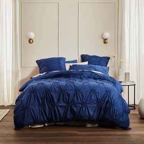 Arran Indigo Quilt Cover Set by Logan and Mason Platinum