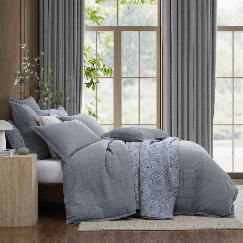 Artemis Denim Quilt Cover Set by Private Collection