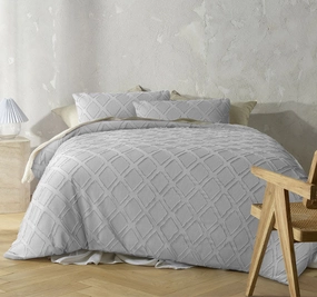 August Quilt Cover Set Range Dove Grey