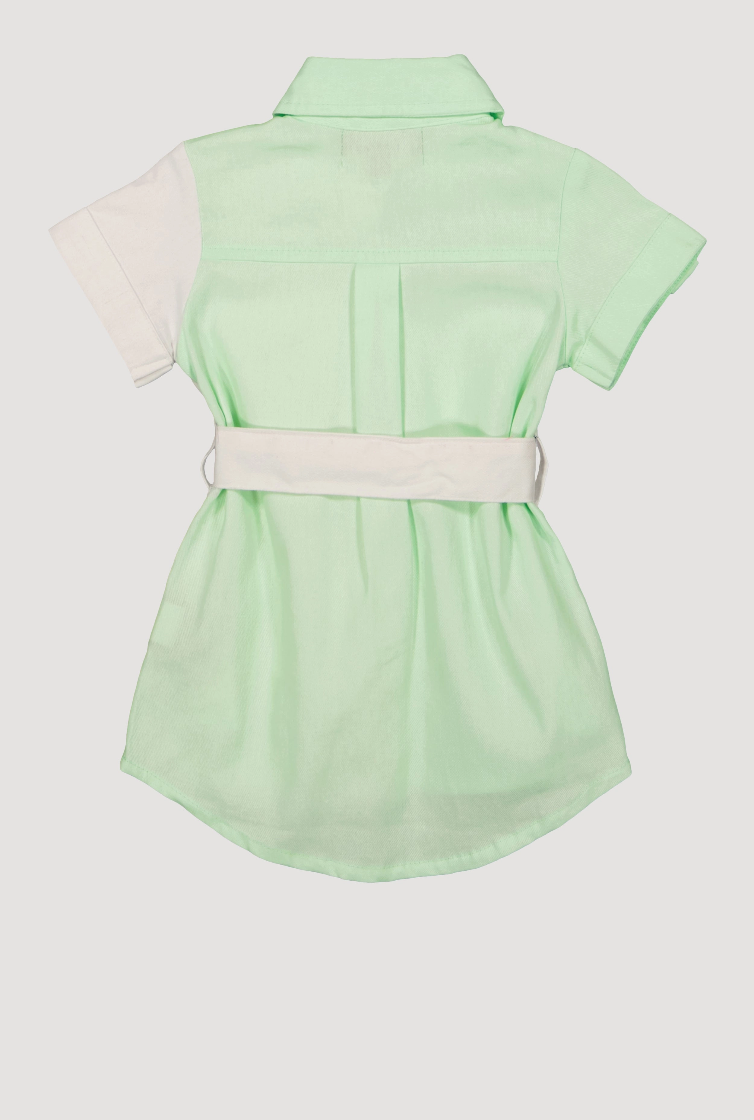 Baby Girls 12-24M Twill Color Block Shirt Dress