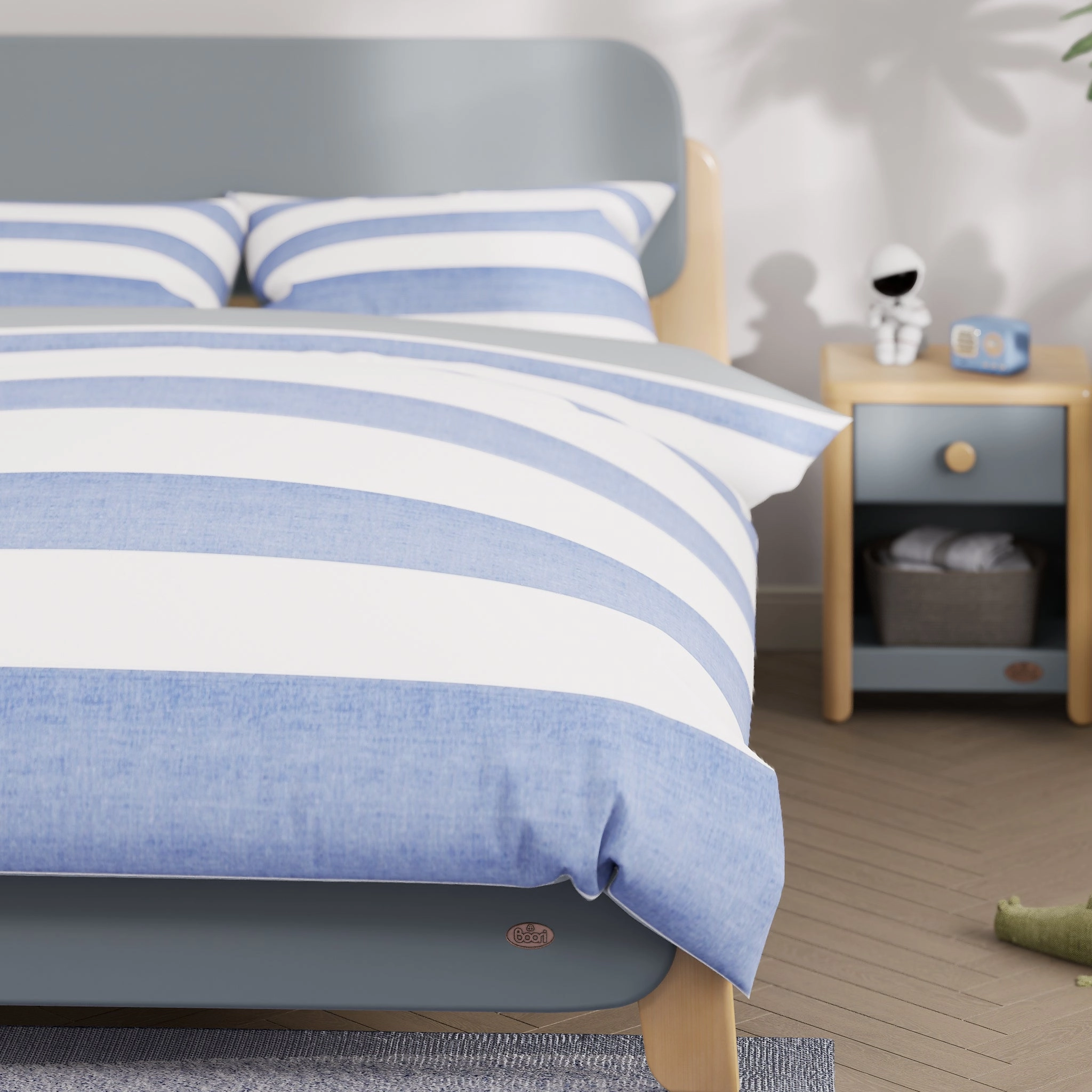 Blue Stripe Double Quilt Cover Set
