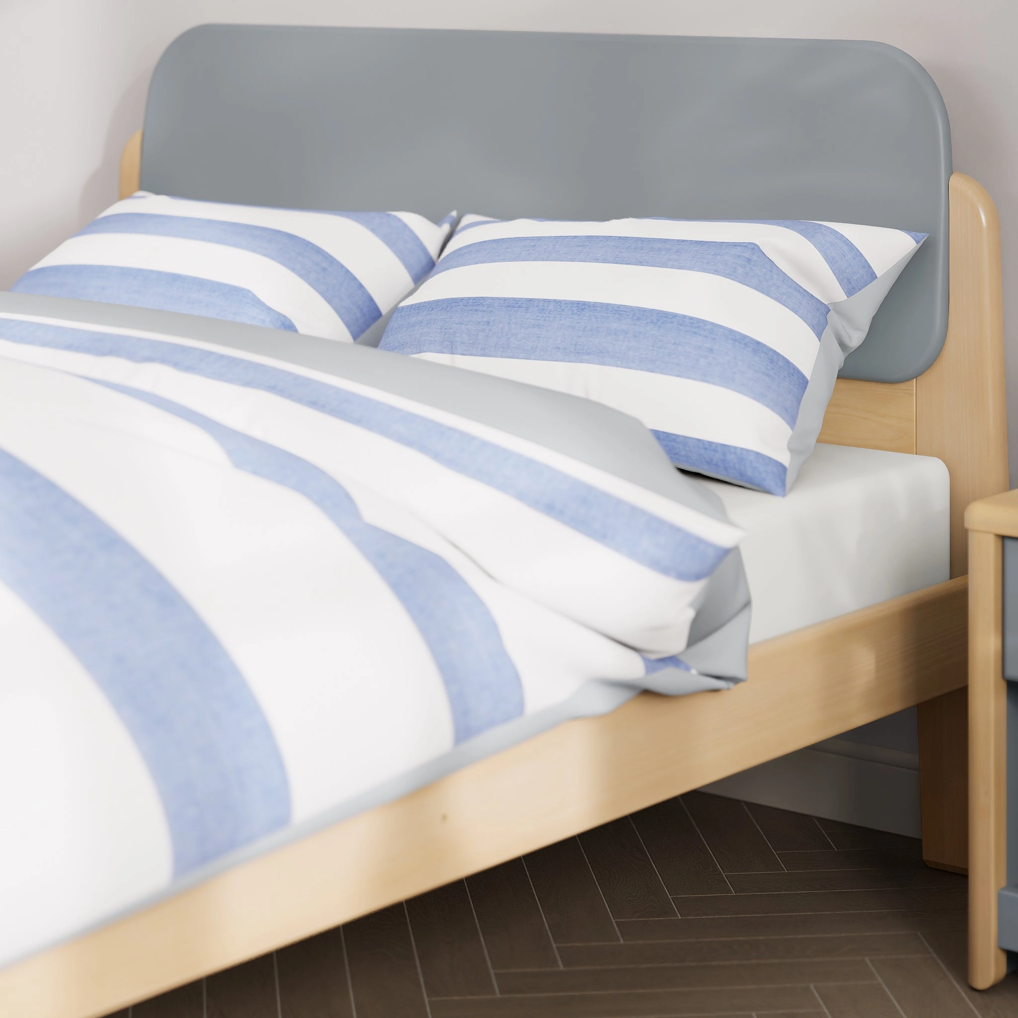 Blue Stripe Double Quilt Cover Set