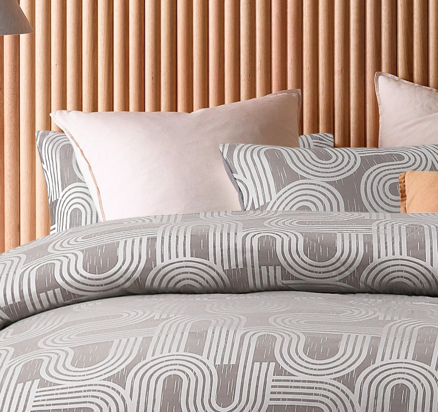 Brent Quilt Cover Set Range Silver