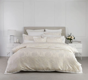 Catalina Quilt Cover Set Pearl By Logan and Mason Platinum