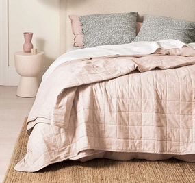 Chambray Bed Cover Shell Pink