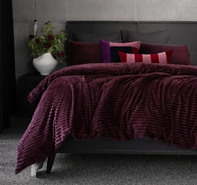 Channel Quilt Cover Set Range Plum