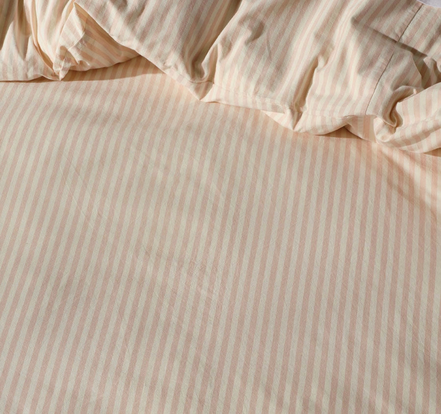 Classic Stripe Quilt Cover Set Range Rose