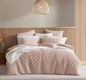 Corbin Quilt Cover Set Range Blush