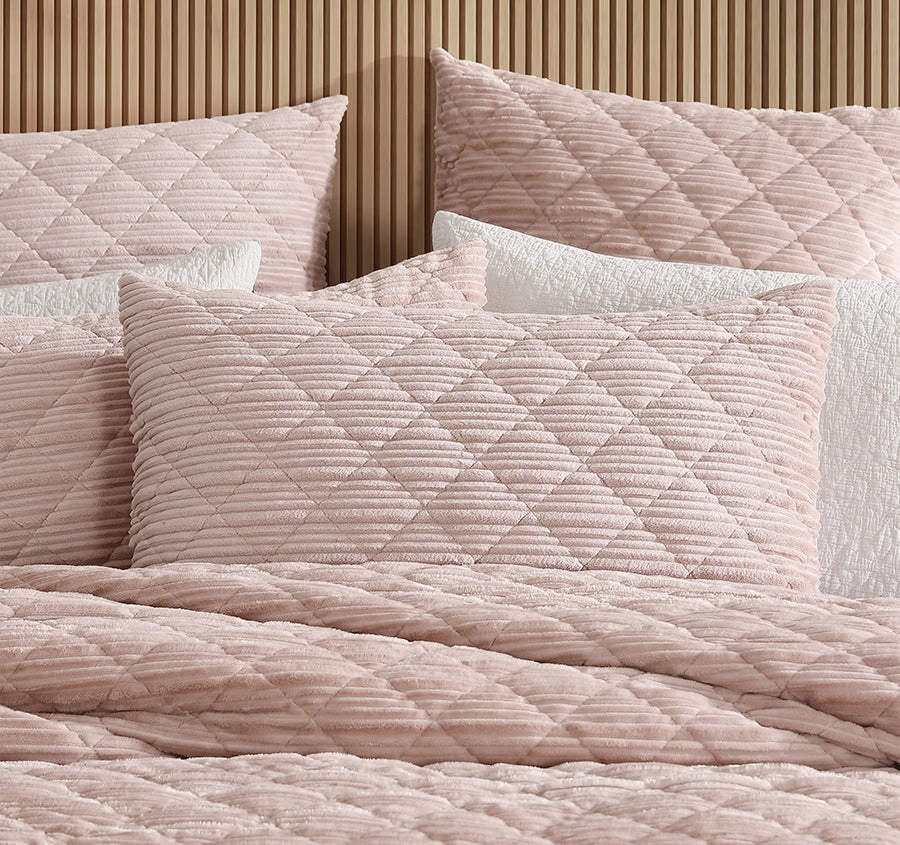 Corbin Quilt Cover Set Range Blush