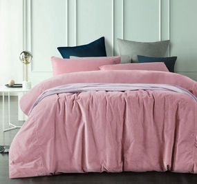 Cotton Velvet Quilt Cover Set Range Smokey Rose