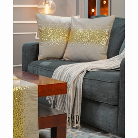 Dazzle Glance Embroidery Linen 2PC Cushion Cover Set With Box Packaging