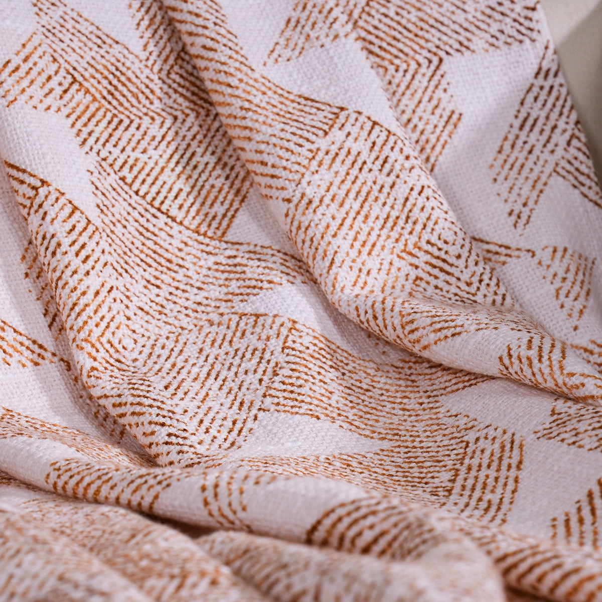 Eclectic Geo Triangle 100% Cotton Rust Throw