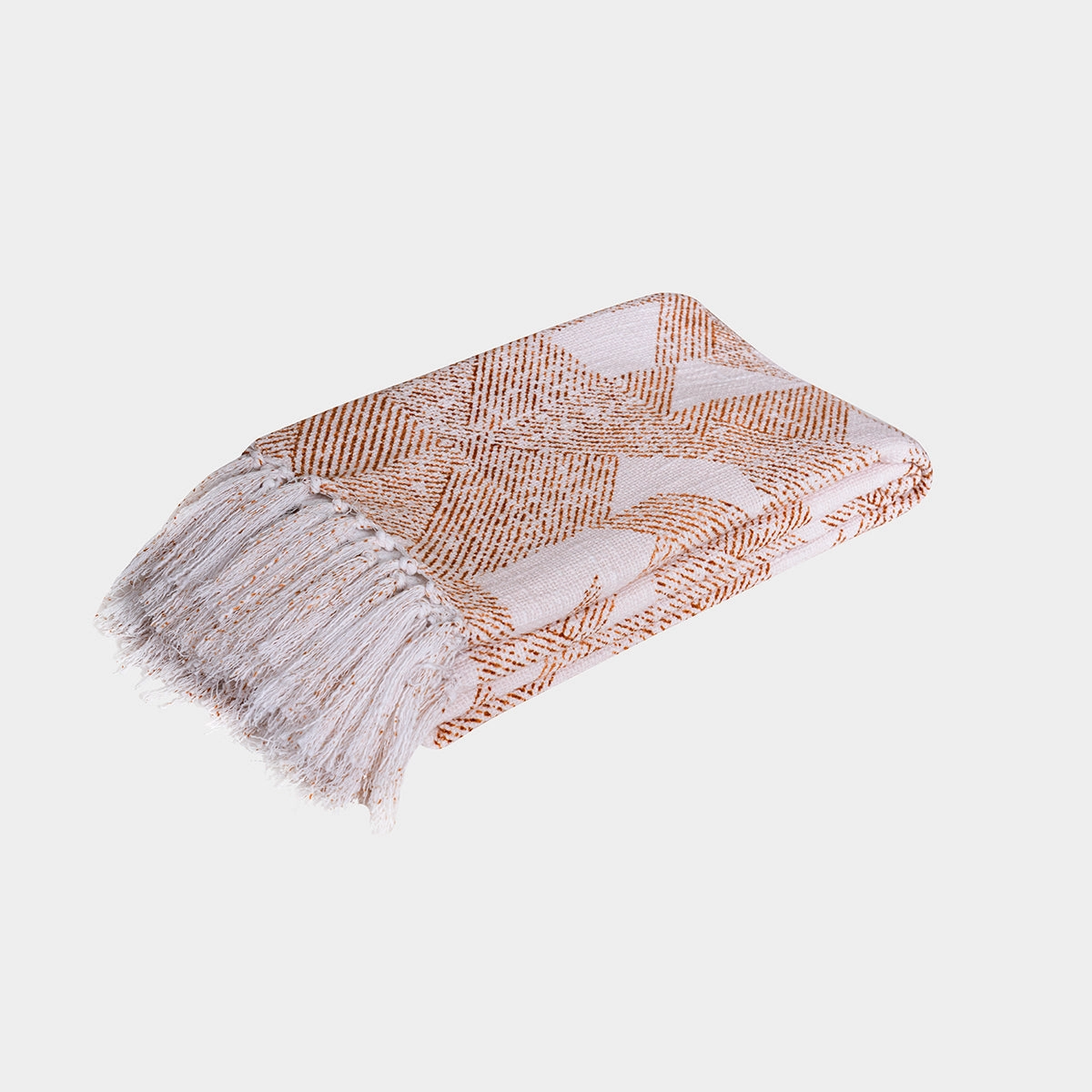Eclectic Geo Triangle 100% Cotton Rust Throw