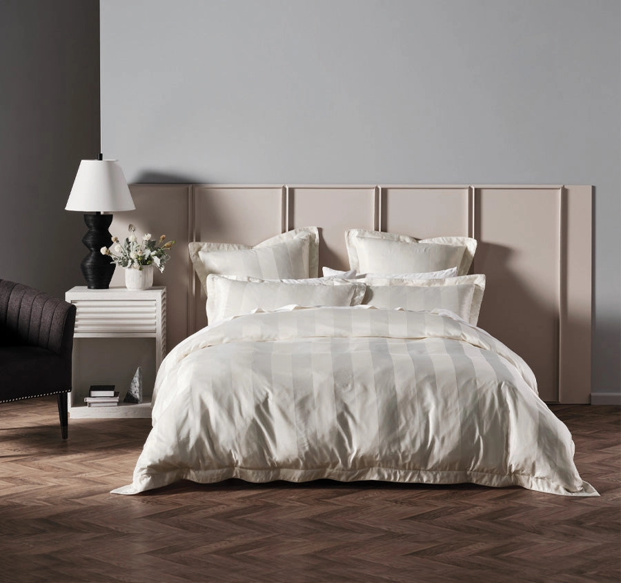 Francesco Quilt Cover Set Range White