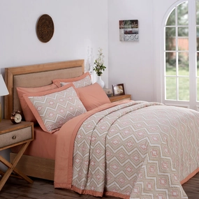 Global Atelier Demon Dash Peach Summer AC Quilt/Quilted Bed Cover/Comforter Red