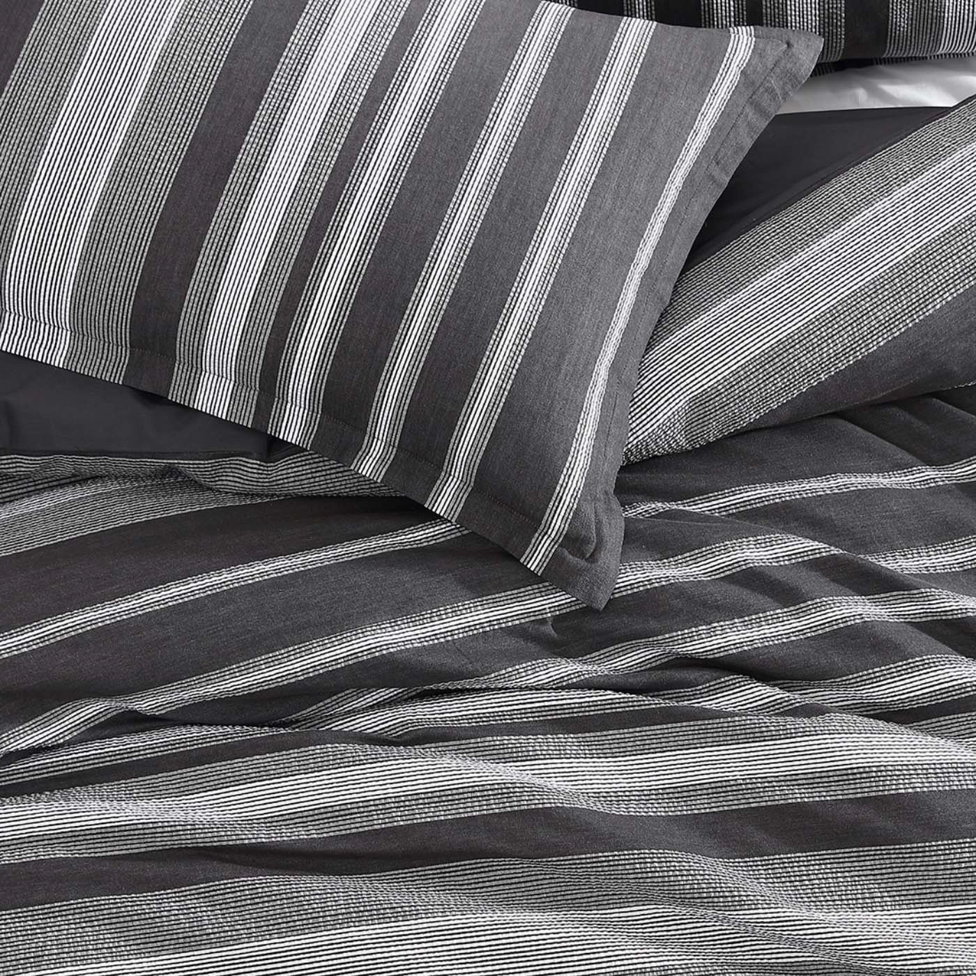 Hunter Charcoal Quilt Cover Set by Logan and Mason Platinum