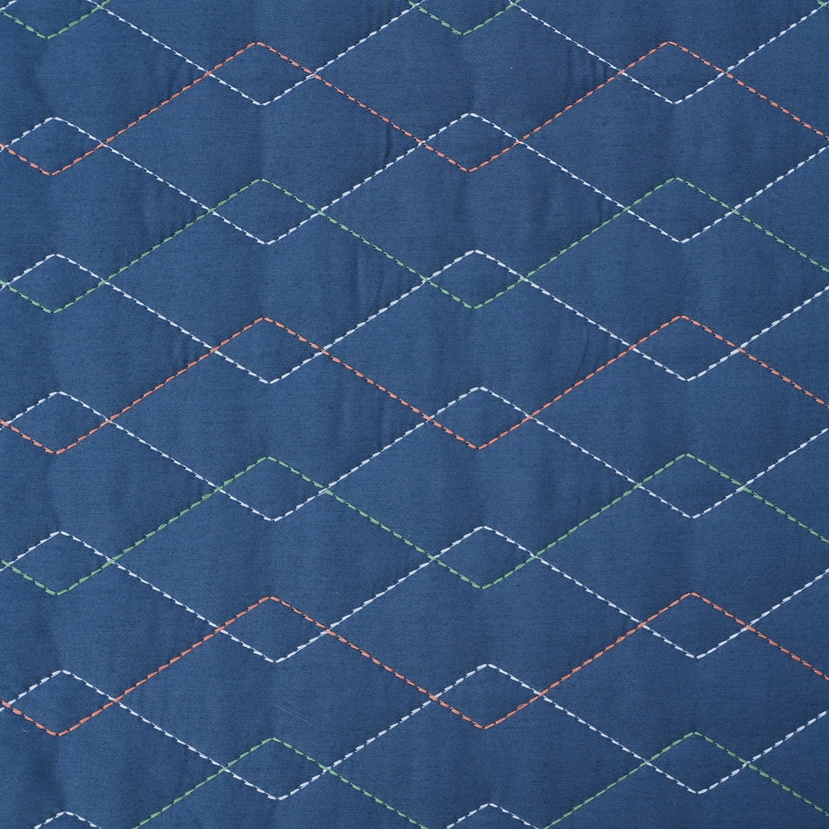 Indigenous Artisan Art Deco Diamond Summer AC Quilt/Quilted Bed Cover Blue