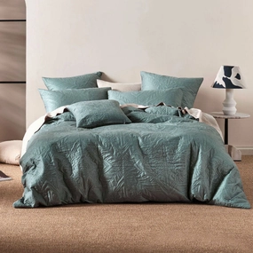 Isadora Quilt Cover Set Petrol by Linen House