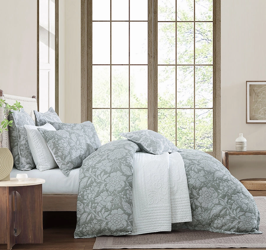 Julieta Quilt Cover Set Range Thyme