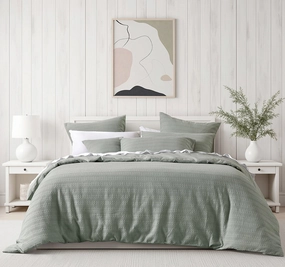 Kahlani Quilt Cover Set Range Sage