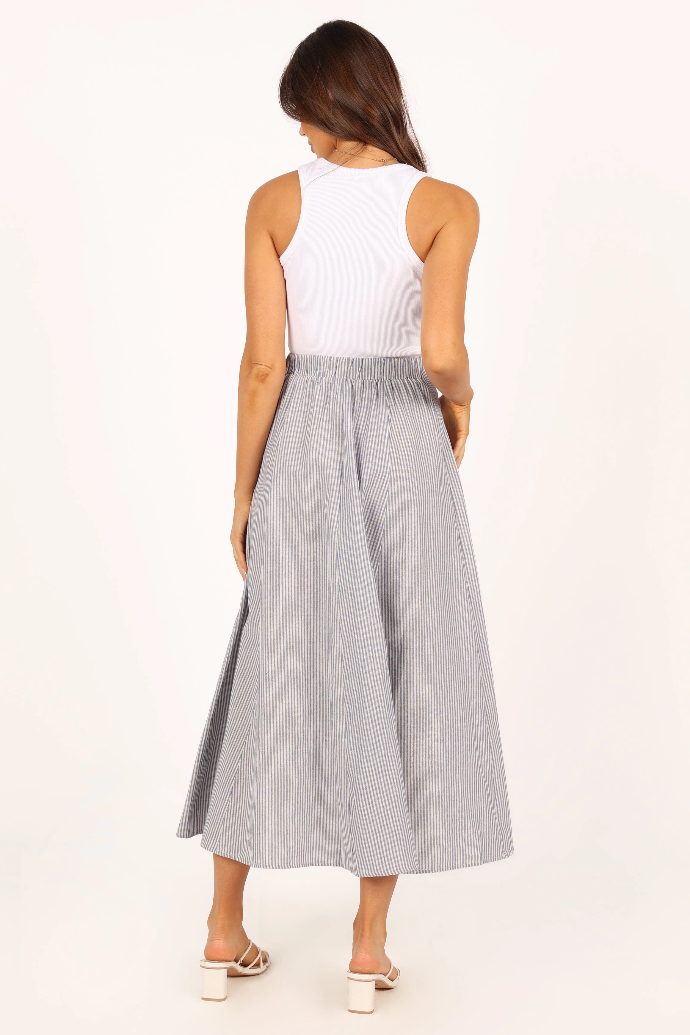 Kenny Midi Skirt - Blue Stripe