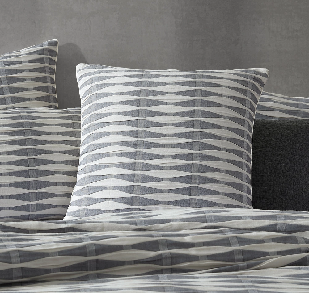 Kirby Charcoal European Pillowcase by Logan and Mason Platinum