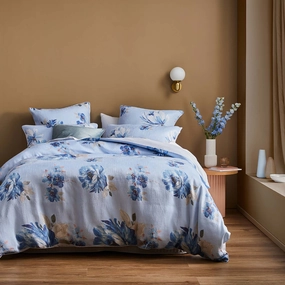 Lara Blue Quilt Cover Set by Logan and Mason Platinum