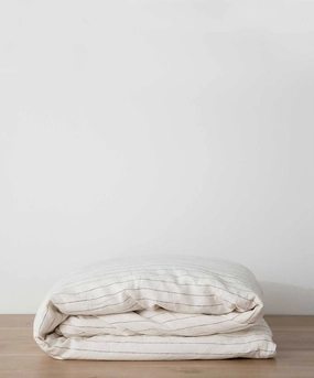 Linen Duvet Cover - Pencil Stripe