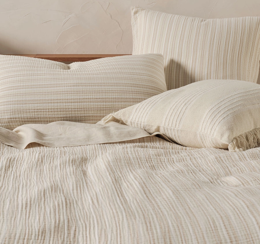 Majorca Quilt Cover Set Range Natural