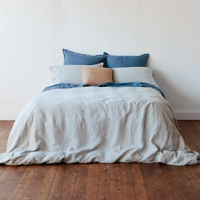 Manhattan Grey Linen Quilt Cover